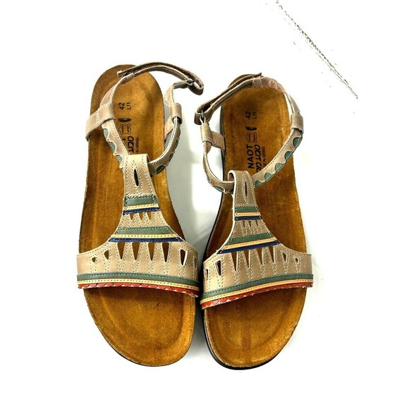 New Naot Khaki Gray Odelia Strappy Sandal Women US 11 Leather Slip On Shoes - Picture 7 of 11